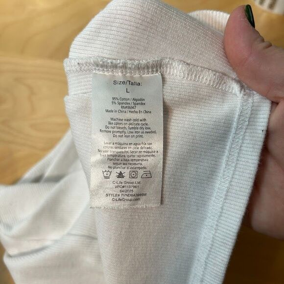 Von Dutch Womens L Ribbed Cropped Tank Top L White Shirt Beater Y2K - Picture 6 of 6